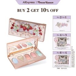 Flower Knows Strawberry Rococo Series Five-Color Eyeshadow Palette 6g