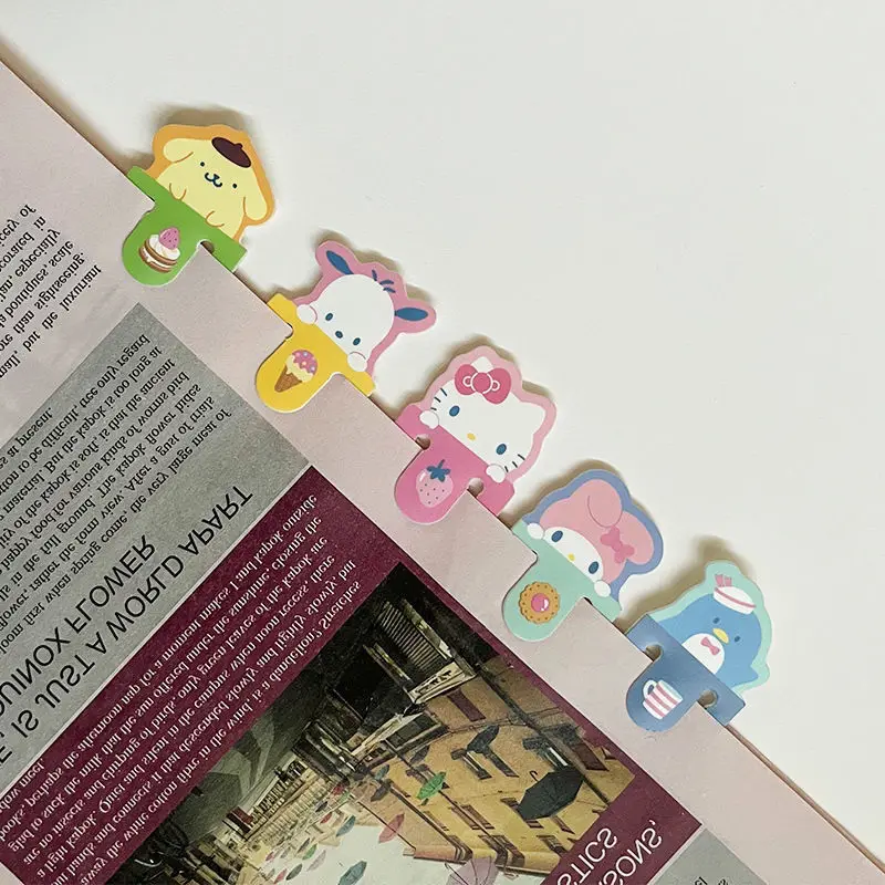 

20Pcs Sanrio Anime Kawaii Hello Kitty Plastic Bookmark Cute Sweet My Melody Cinnamoroll Cartoon Note Lovely Gifts for Girls