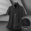 Summer Men Shirt Dress Ice Traceless Elasticity Oversize 6XL 7XL 8XL 10XL Plus Size Formal Short Sleeve Designer High Quality 2