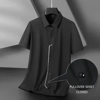 Summer Men Shirt Dress Ice Traceless Elasticity Oversize 6XL 7XL 8XL 10XL Plus Size Formal Short Sleeve Designer High Quality 2
