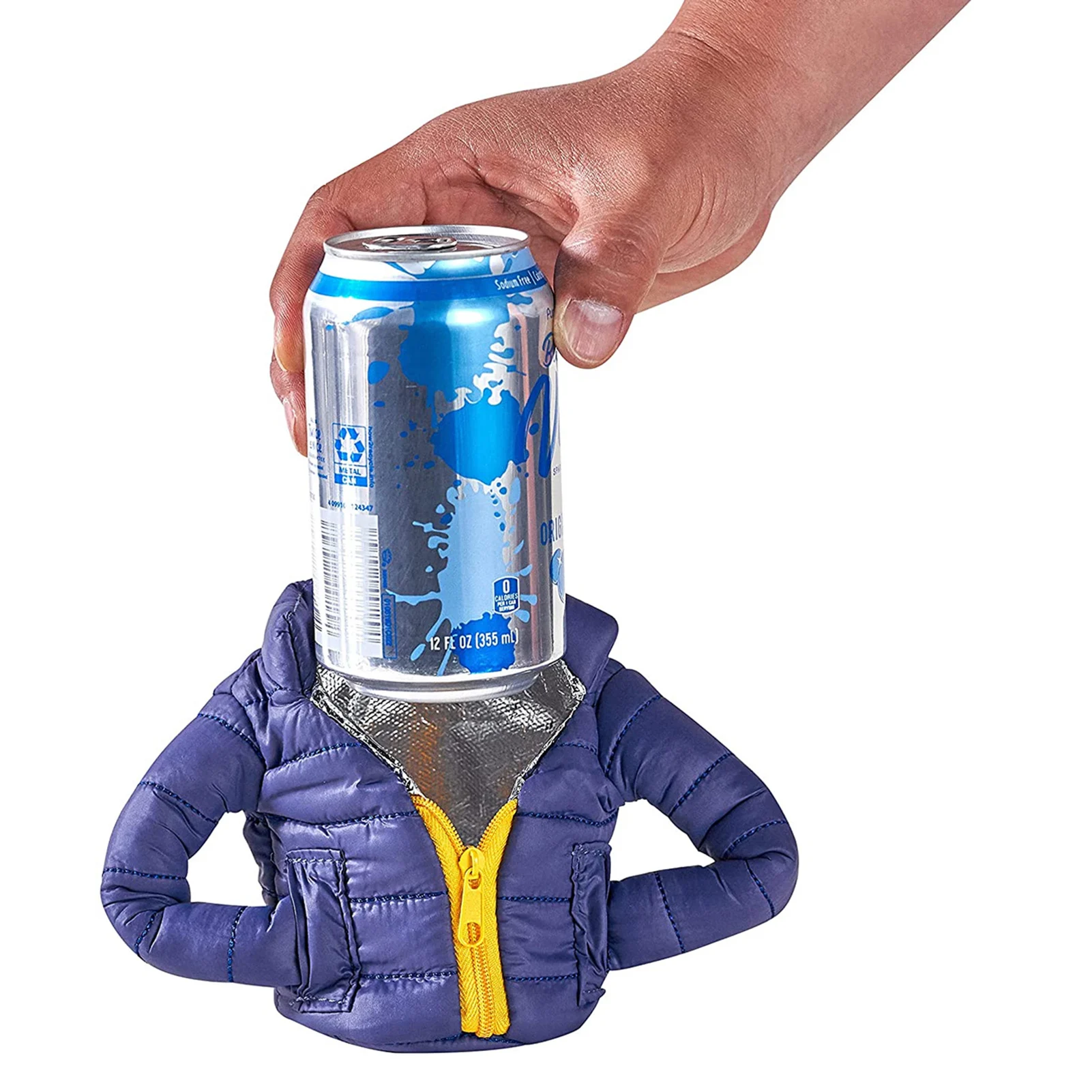 Jacket Beer Bottle Beverage Cooler With Zipper Insulated Can Cooler