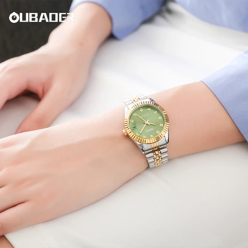 Oubaoer new 2023 heart series casual simple and comfortable quartz waterproof watch for women quartz watch