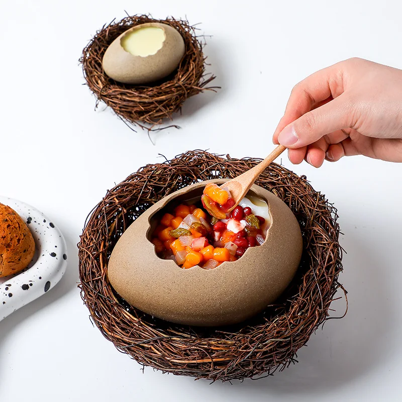 

Creative Ceramic Egg Shell Bowl Dessert Shop Restaurant Dessert Ice Cream Bowl Eggshell Vase Creative Tableware