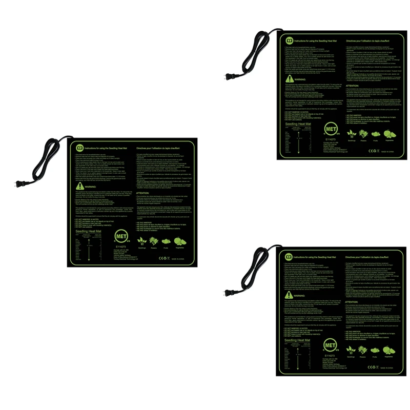 

Big Deal Durable Waterproof Seedling Heat Mat Warm Hydroponic Heating Pad 20Inch X 20Inch MET Standard