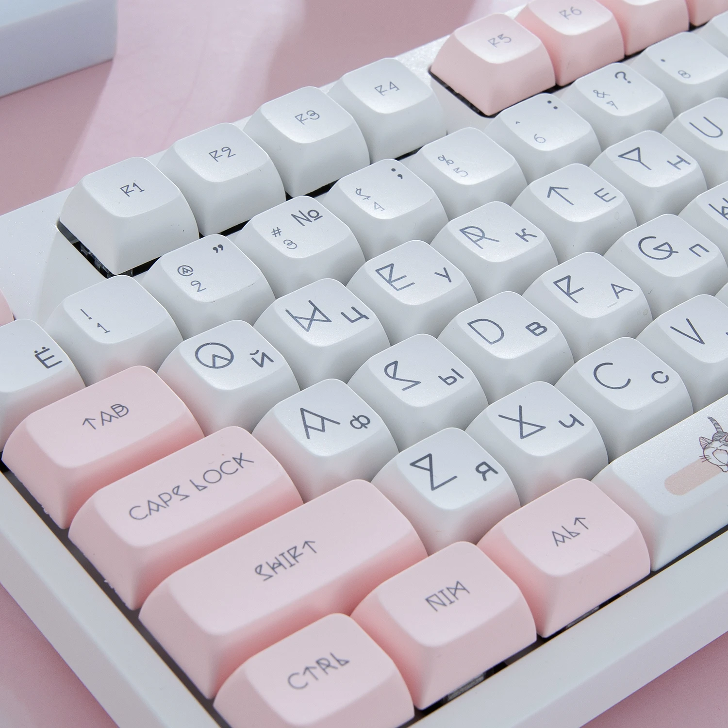 Maimooo-bonito Russo Keycap para Teclado Mecânico Pbt Keycaps Xda Perfil Dye para Ikbc Cherry mx 108 104 87 96 96 Chaves