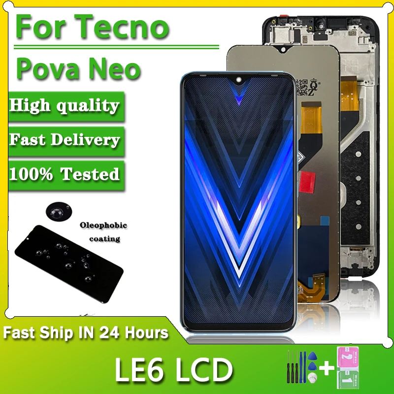 

ЖК-дисплей для Infinix Tecno Pova Neo LE6 LE6h, дисплей с сенсорным экраном и дигитайзером в сборе, запасные части