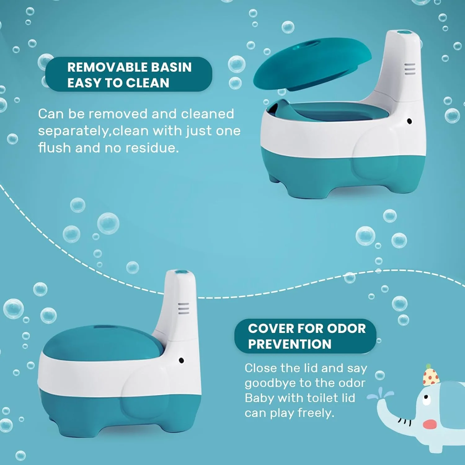 Potty Training Toilet, Training Seat with Realistic Flush Sound, Portable Toilet for Kids - Easy to Clean Potty Seat 4