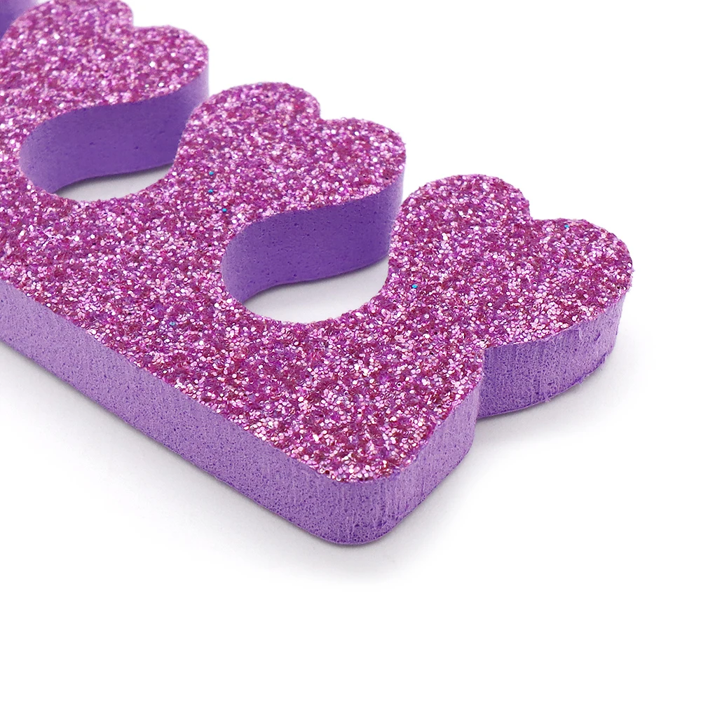 10Pairs Purple Durable EVA Toe Separator Shinning Toe And Finger Dividers Pedicure Foot Separator For Manicure Set Nail Art Tool