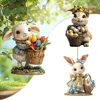 Easter Bunny Acrylic 2D Pendant Keychain Car Rearview Mirror Accessories Backpack Small Pendant Easter Party Decorations 1