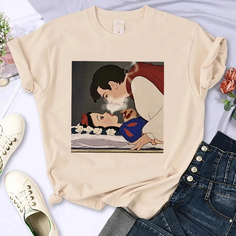 Streetwear Hip Hop Graphic Disney Princess T Shirt Women Harajuku 90s Cute T-shirt Funny Tshirt Female Clothes