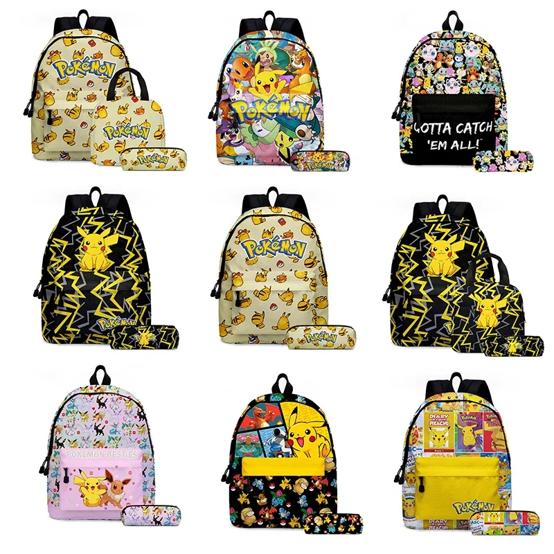 

2PC-Set Pikachu Pokemon Pokémon Pikachu Backpack Children's Gift Cartoon SchoolBag Mochila fashion outdoor beautiful accessories