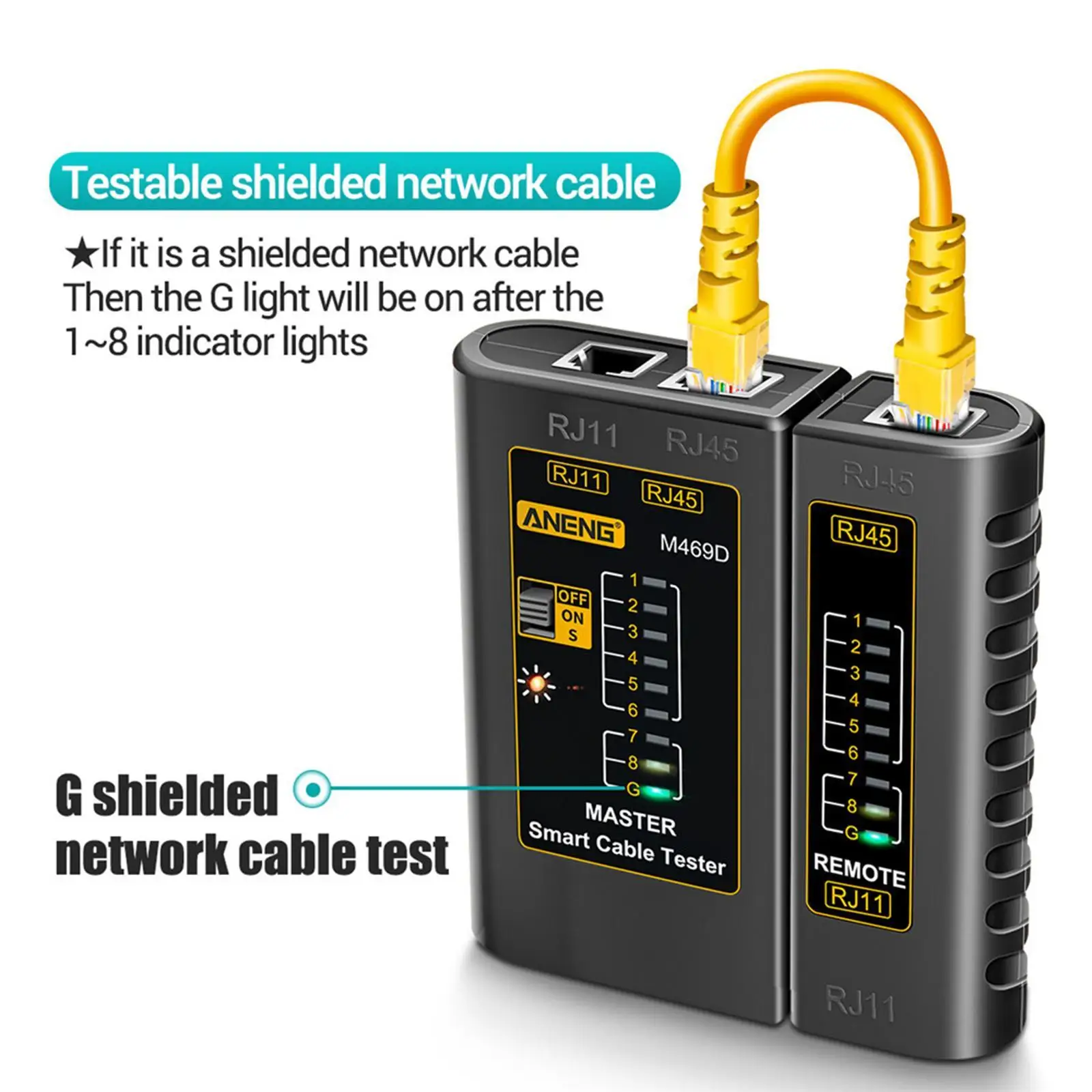 ANENG M469D Cable Lan Tester RJ45 RJ11 RJ12 CAT5 UTP LAN Cable Tester Network Networking Tool Network Repair Tools