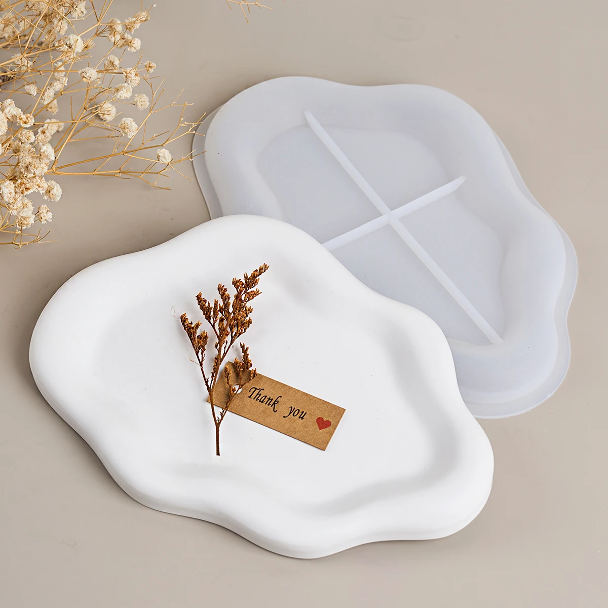 Irregular Cloud Tray Silicone Mold DIY Handmade Coffer Cup Base Accessories Storage Board Plaster Concrete Resin Mold Home Decor silicone mold