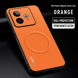 Luxury Car Magnetic Holder Shockproof TPU Silicone Phone Case for Realme GT 7T (Orange)