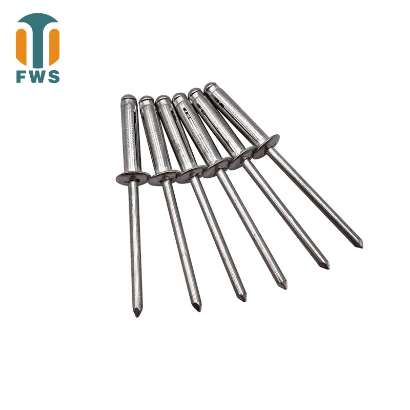 

20/50/100/200/500/1000 All aluminum lantern type waterproof core pull rivets fold type 4.0mm 4.8mm for soft or plastic material