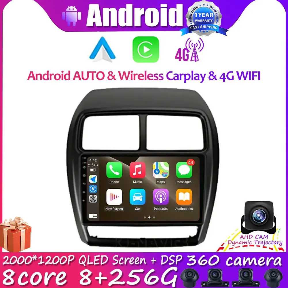 

9'' Navigation Android 14 Car Radio For Mitsubishi ASX 1 2010-2016 Peugeot 4008 Player Multimedia Stereo 2Din Carplay No DVD DSP
