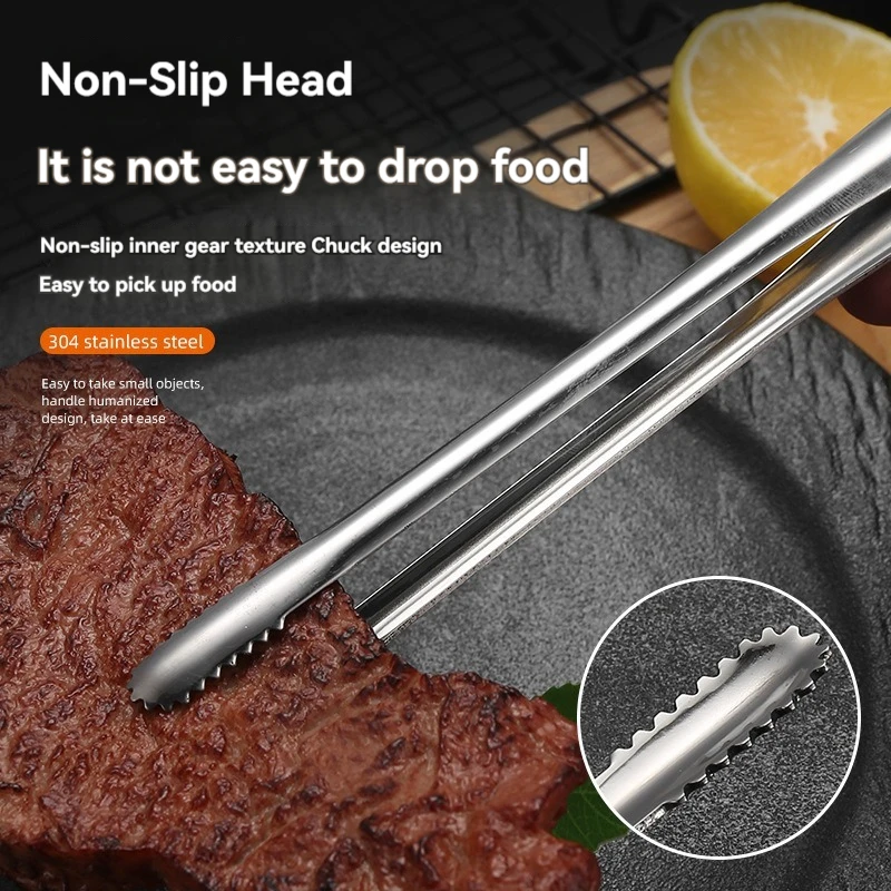 Stainless Steel Kitchen Food Tongs Portable Barbecue Steak Salad Clamp Serving Buffet Clip Cooking BBQ Tweezer Gadgets for Home food tongs