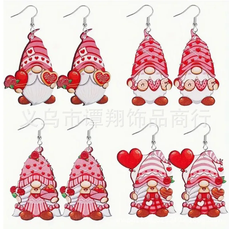 

Pink Christmas Earwear Kawaii Cartoon Xmas Cosplay Ear Pendants Santa Claus Pattern Props Adult Festival Clothing Accessories