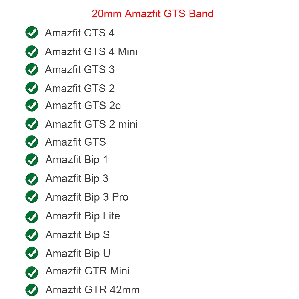 Huami Amazfit GTS 2 3 4 2e 2mini 팔찌 손목 스트랩 루프 용 20mm 수지 시계 밴드 Amazfit Bip S U Lite GTR 42mm