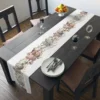 1 Piece Happy Table Runner - Easter Egg Print, Perfect for Daily Decoration, Farmhouse Style, Autumn and Winter Theme, Holiday Party Decoration - Rectangular Woven Table Runner 1