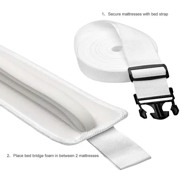 Bed Bridge Twin to King Converter Kit - Adjustable V-shape Bed Connector  -Extra Wide Bed Gap Filler - Non-Slip Design Mattress Connector - Light  Upgrade Easily Combine - Storage Bag Included 