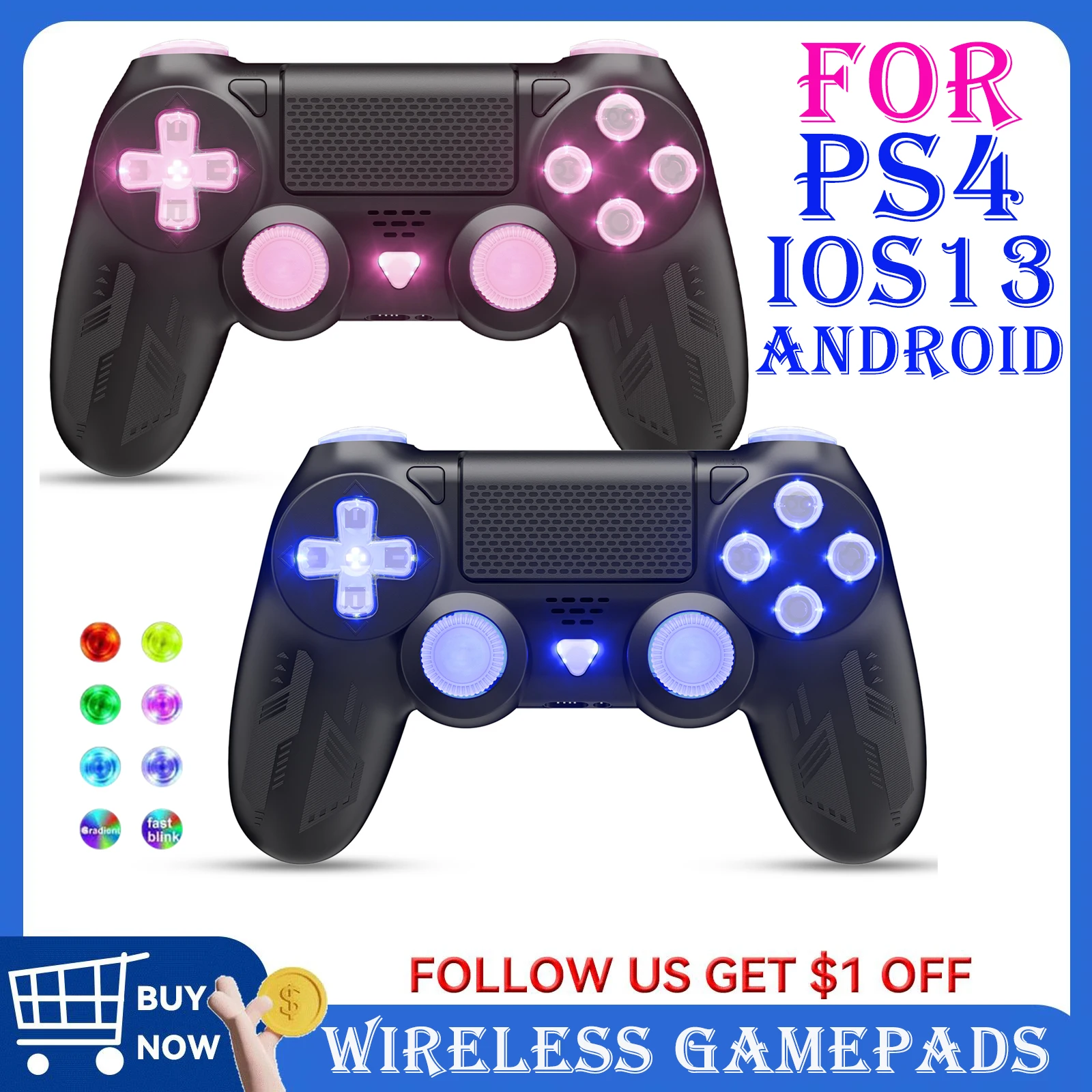 Controller Wireless Bluetooth Per Controller Ps4 Gamepad Per Joystick Per Pc Per Ps4 Pro/Ps4 Slim Ios/Android Smartphone Gamepad