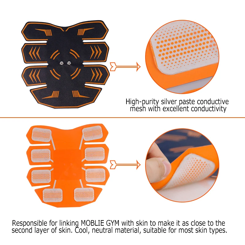 ABS Abdominal Muscle Fitness Machine 6 Modes EMS Abdominal Muscle Belt LCD Display Stickers