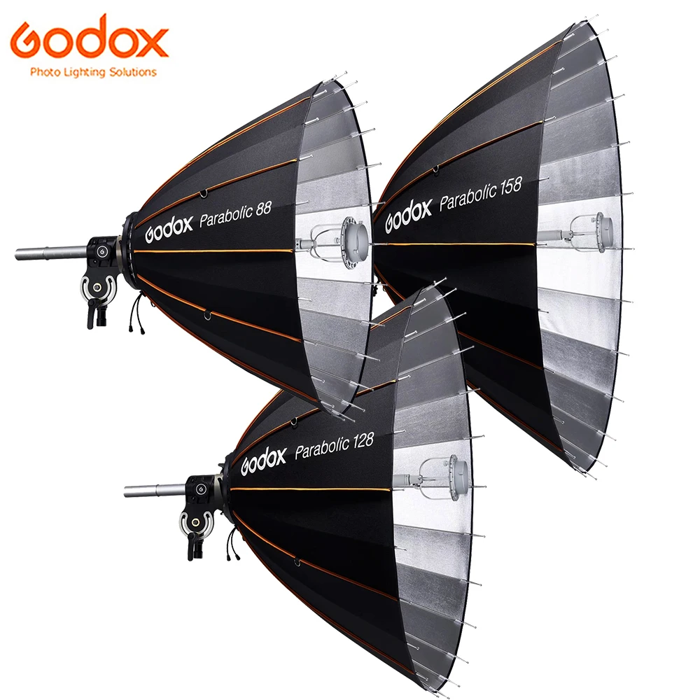 Godox P68 P88 P128 P158 키트, 포물선 조명 포커싱 시스템, 트루 포물선 68 88 128 158 리플렉터, 스튜디오 플래시용 소프트박스