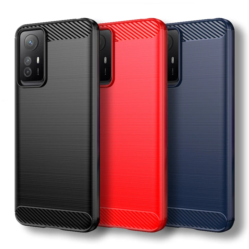 

For Redmi Note 11S 4G Case For Redmi Note 11 Global Cover 6.43 Inch Carbon Fiber Shockproof Silicone Bumper For Redmi Note 11 4G