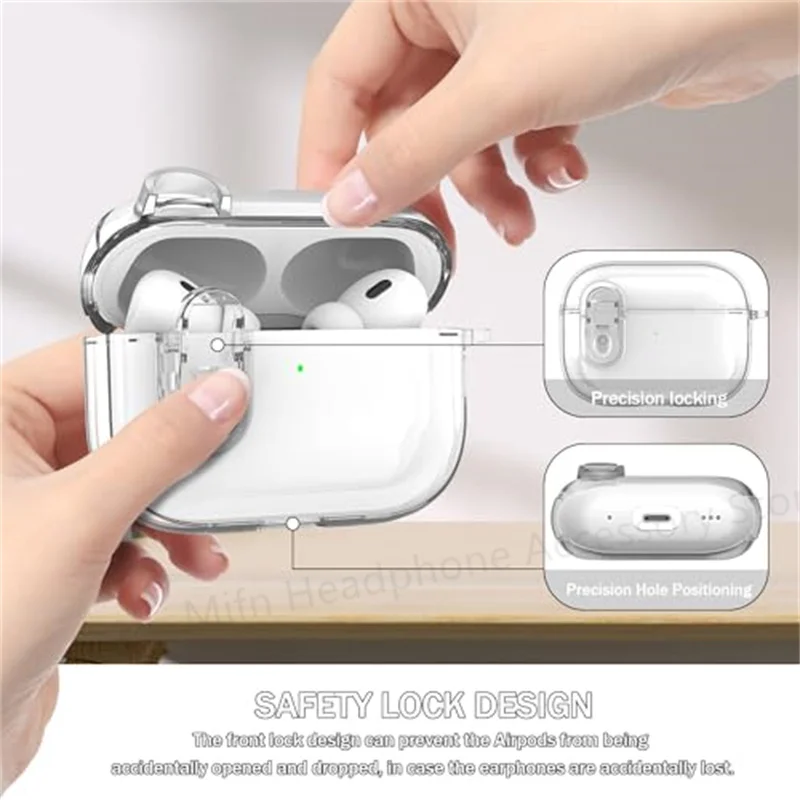 Custodia Per 2023 Airpods Pro Secure Lock Custodia Morbida In Tpu Trasparente Per Airpods Pro 2 Accessori Per Auricolari Cover Per Airpods Pro New