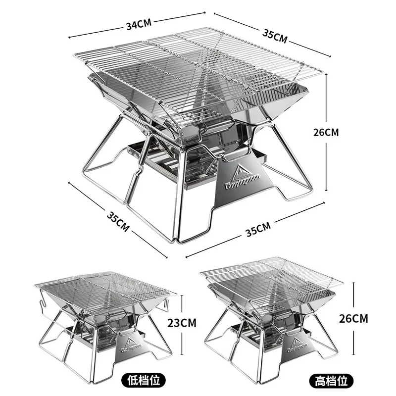 Steel Folding Portable BBQ Grill Stove Campingmoon MT-2 Outdoor Camping Picnic Set Camping Barbecue Rack - Image 3