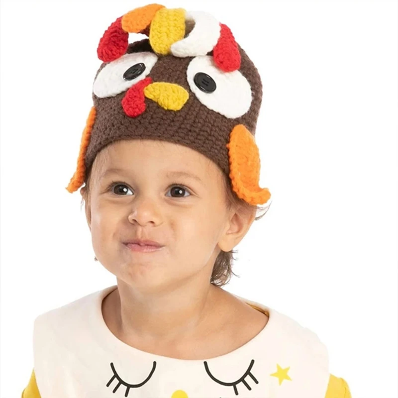 

Thanksgiving Children Turkey Hat Hat Wool Knit Hat Warm Cap Trend Crochet Fashion Skull Cap Boy Girl