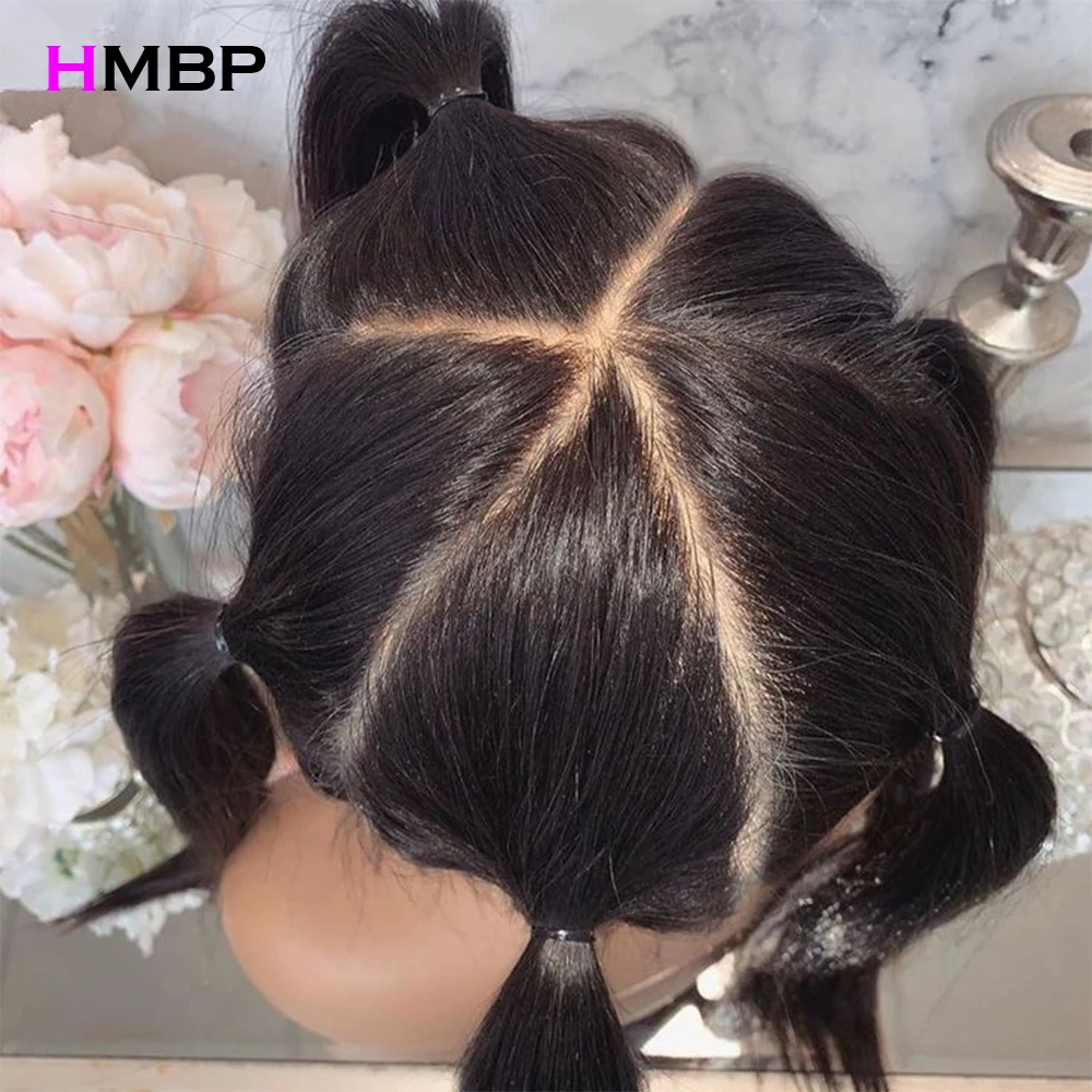 Full Lace Human Hair Wigs For Black Women Straight HD Transparent Lace Wig Pre Plucked Brazilian Remy Hair HMBP 100% Human