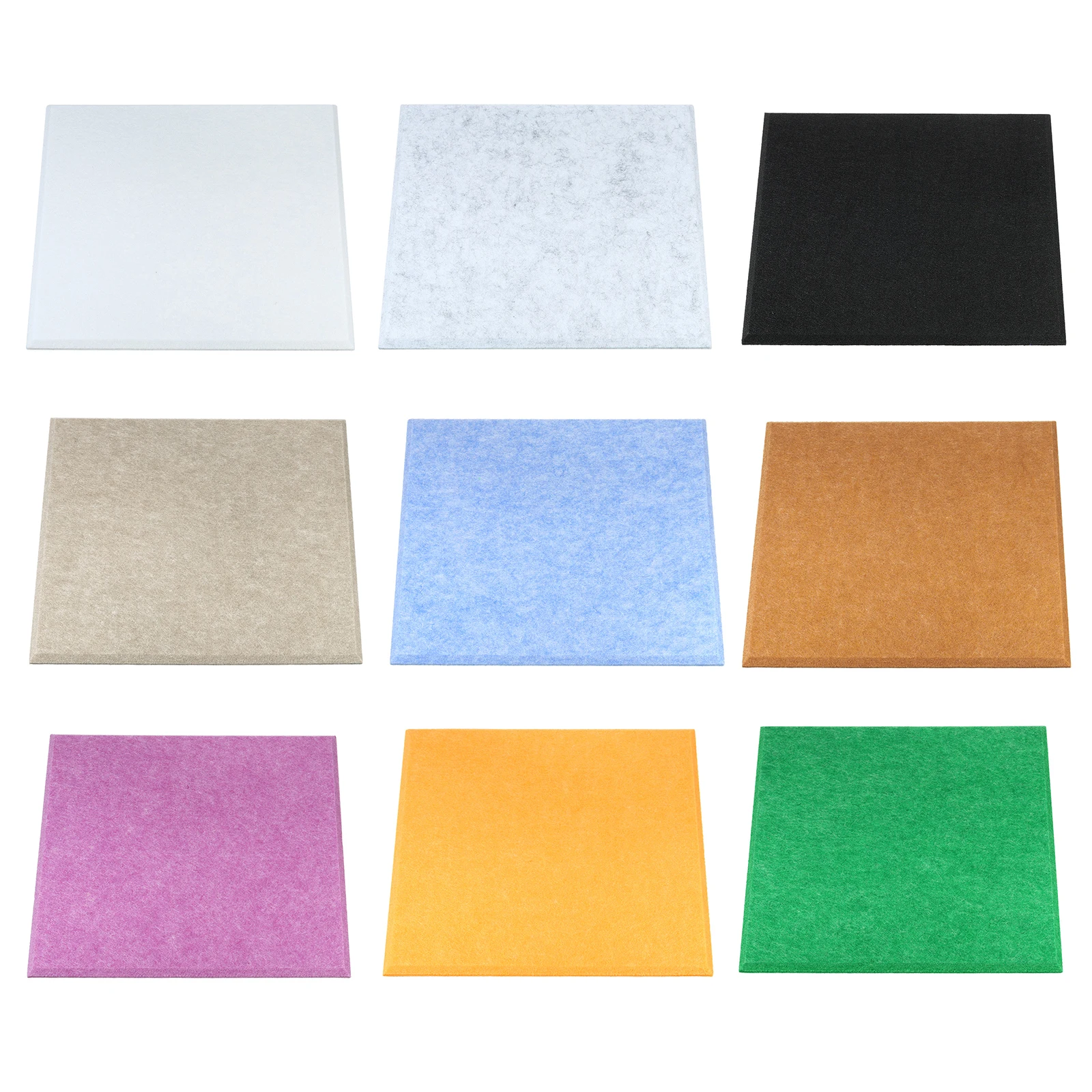 Square Felt Board Tile Self Adhesive Wall Bulletin Pin Board with Push Pins Notice Message Memos Photo Display for Office 4Pcs