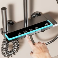 High-end 4 Functions Bathroom Shower Faucet Set Digital Temperature Display Shower System Hot Cold Showers Mixer Pressure Taps 2
