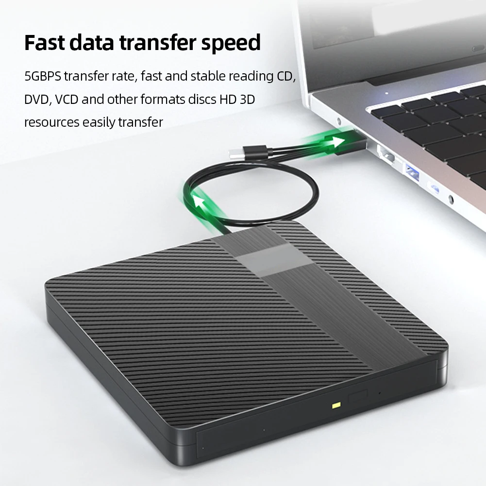 디스크 리더 리라이터 드라이브 USB 3.0 및 C타입 광학 플레이어, 맥, 리눅스, 윈도우 7, 8, 10/11 노트북 PC용