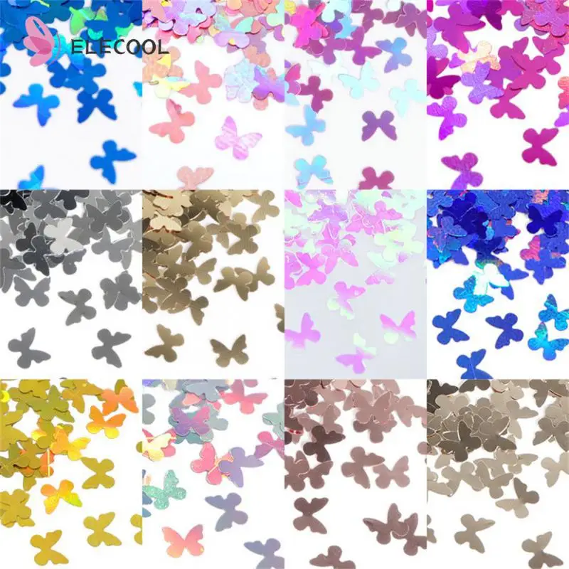 

Голографический лазер серебряный дизайн ногтей блестящие хлопья бабочка сердце буква в форме блесток аксессуары для ногтей