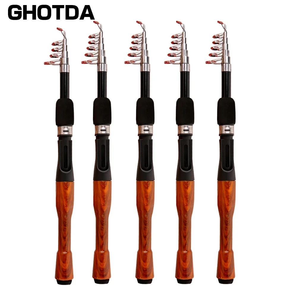 Fishing Pole Set Fishing Rod And Reel Combo Fishing Rod GHOTDA New Fishing Rod Reel Combo Portable Mini 1.3/1.6/1.8M Small and portable Fishing Rod and 17 + 1BB Baitcasting Reel Set