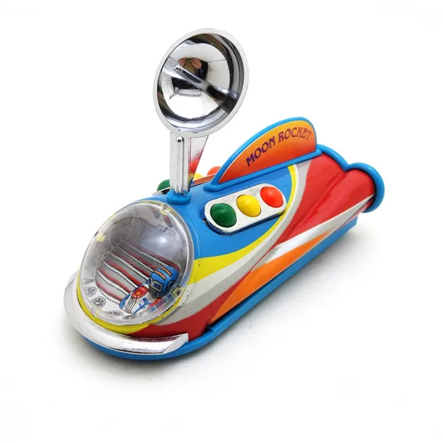 2022 Vintage Retro Moon Rocket Tin toys Classic Clockwork Wind Up Collection Tin Toy For Adult Kids Collectible Gift 2