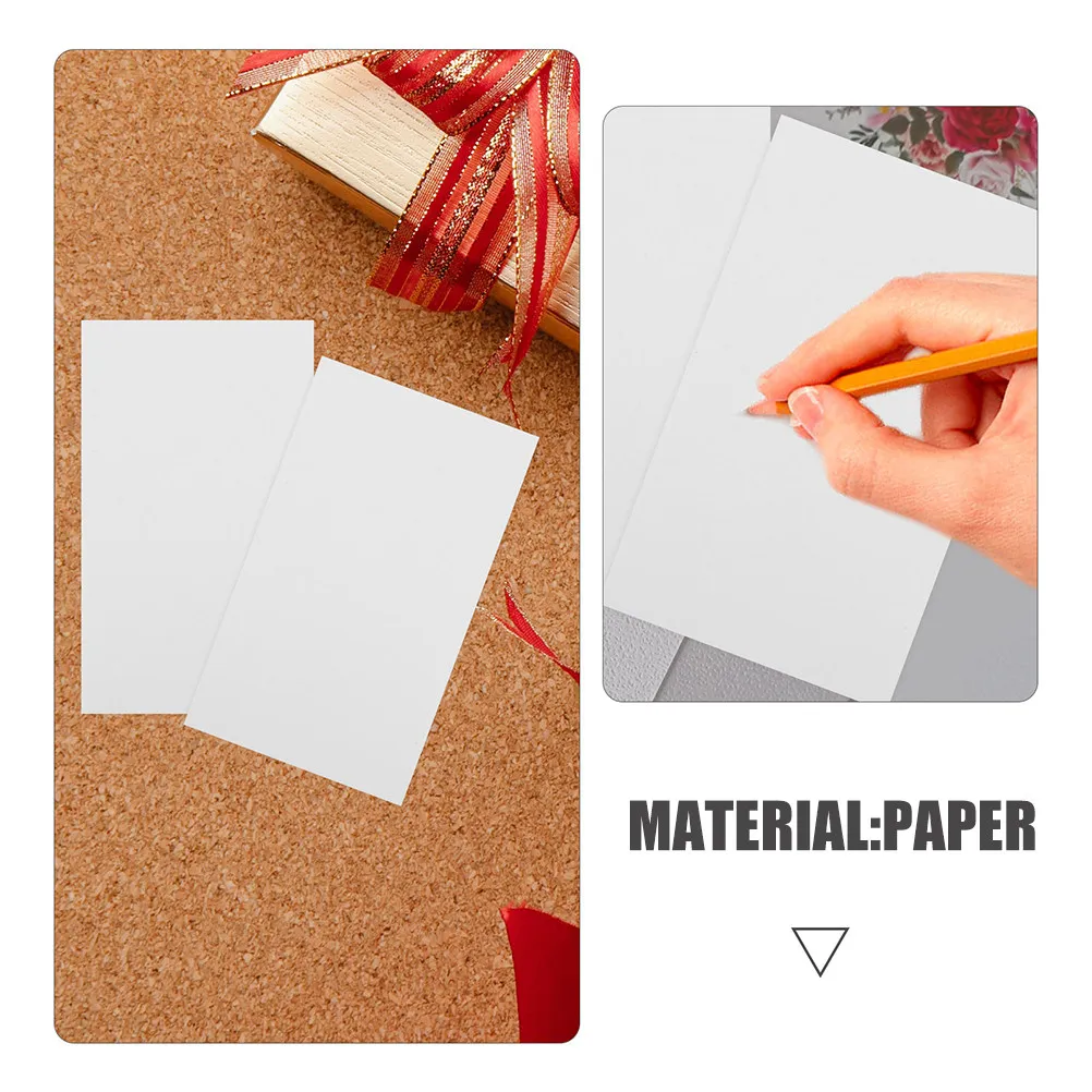 100 Pezzi di Carte Indice Bianche, Mini Schede Compakte per Studio, Flashcard, Appunti per Riunioni, Cancelleria per Scuola e Ufficio - immagine 2