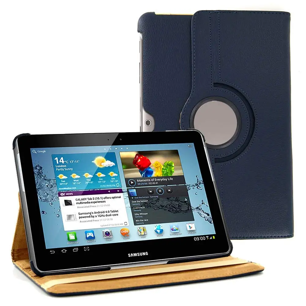 Capa para Samsung Galaxy Tab 10.1 Gt-p5100 P5110 P7510 P7510 360 Graus de Rotação Tablet Case Couro do Plutônio Tab2 10.1 Vidro