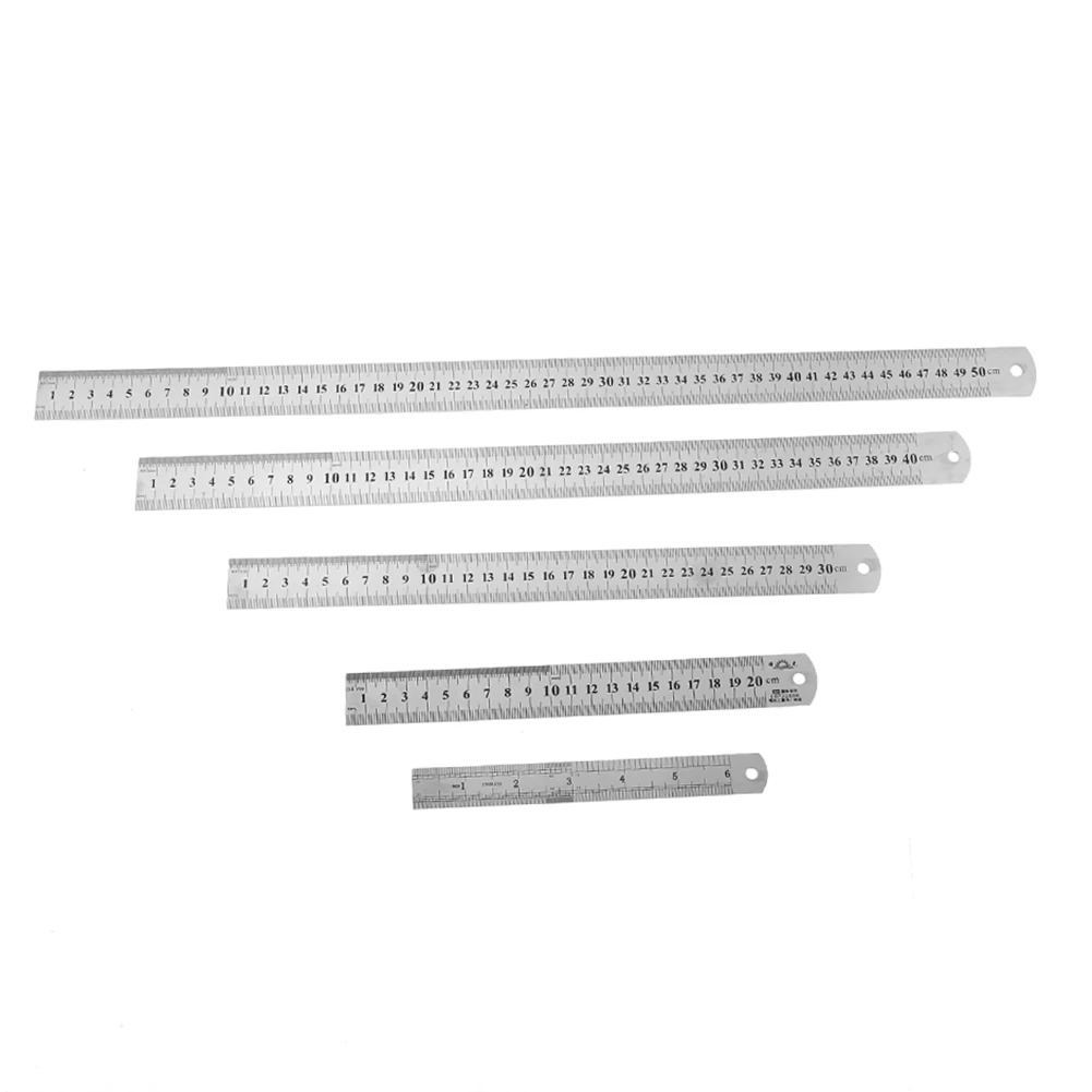 Stainless Steel Ruler Metal Ruler Straight Ruler Drawing Ruler Stainless Steel Metal Rulers Metric Straight Rule Precision Scale Double Sided Measuring Stationery Drafting Tools