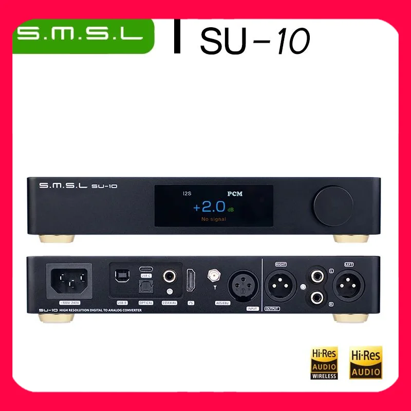 

SMSL SU-10 Digital Decoder Dac Audio Hifi Dual Es9038pro MQA USB Music 32bit 768khz DSD512 Bluetooth To Anologe Converter SU10