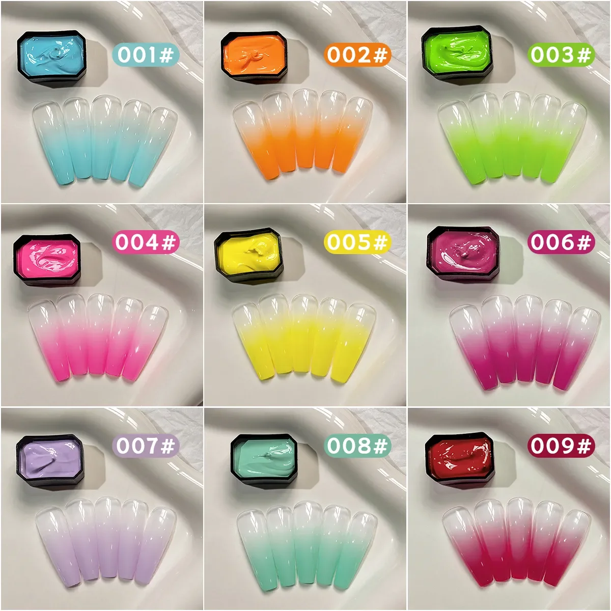 Ombre Fango Pat Pittura Vernice Gel Nail Disegno Gel Nessun Gradiente fluente Semipermanente Soak Off Unghie artistiche Gel Vernici per le unghie - immagine 3