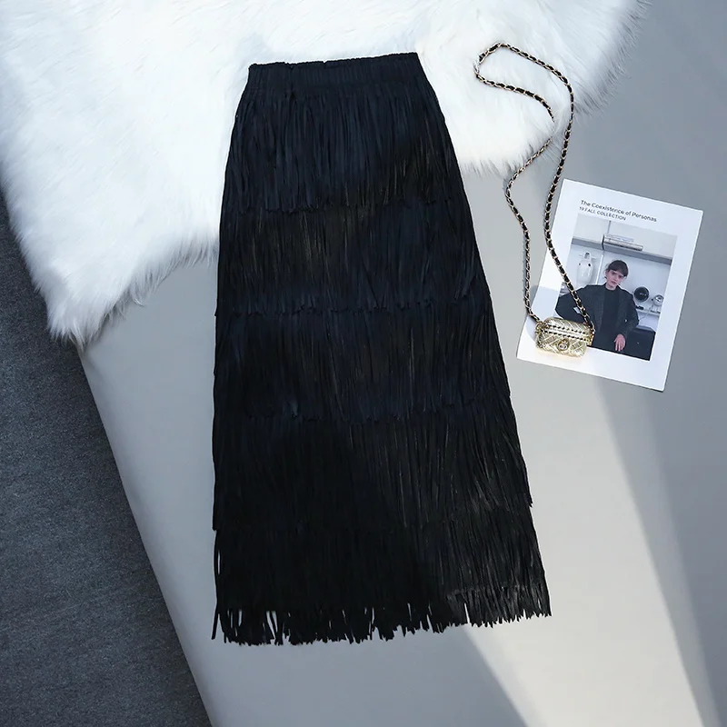 Five-layer Fringed Cake Skirt Women All-match Slim Elastic Waist
