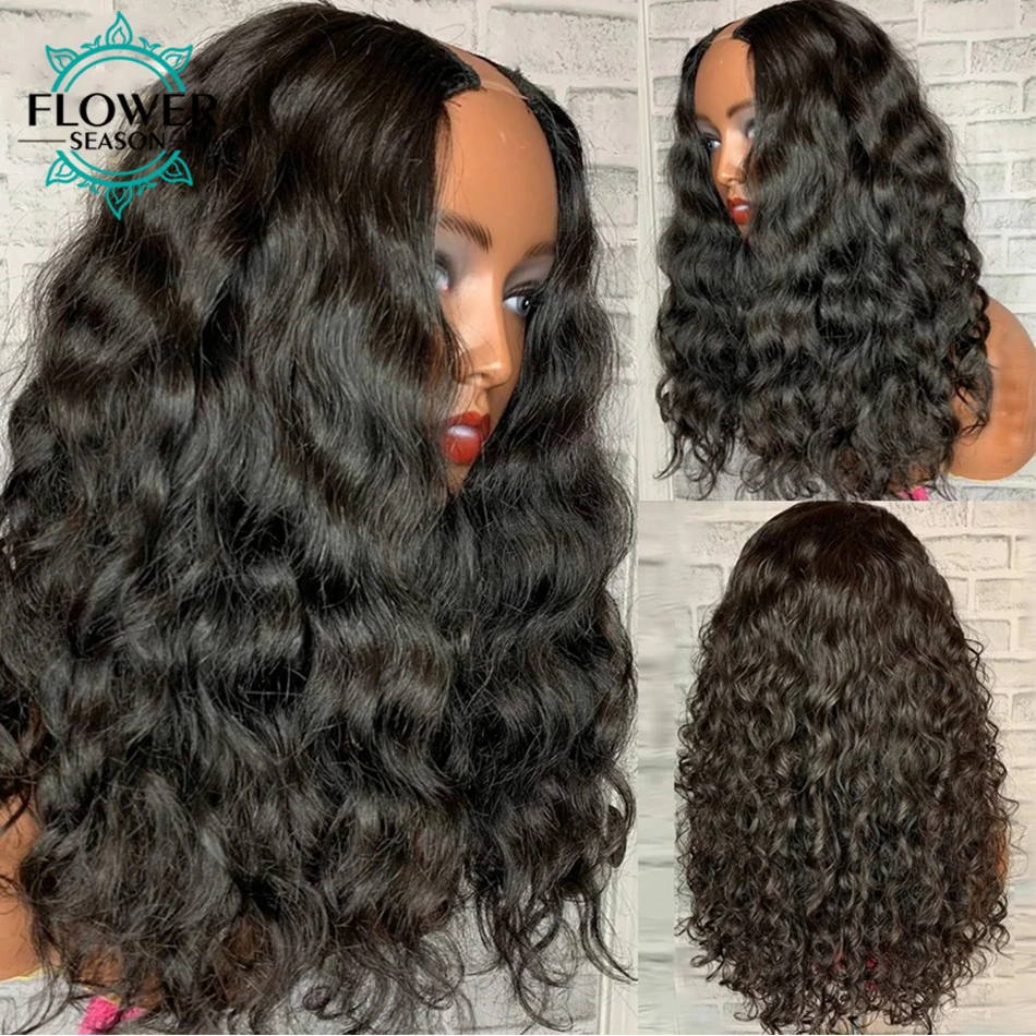 

Loose Wave U Part Wigs Peruvian Human Hair U Shape Wig Glueless Loose Deep Upart Human Hair Wig 180Density 1x3 Middle Parting