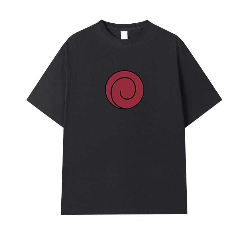 Naruto Uzumaki Swirl Logo T-Shirt für Männer, Frauen, Kinder, übergroßes Anime-T-Shirt aus Baumwolle, Harajuku Streetwear Sommer-Kurzarmshirt – Detail 10