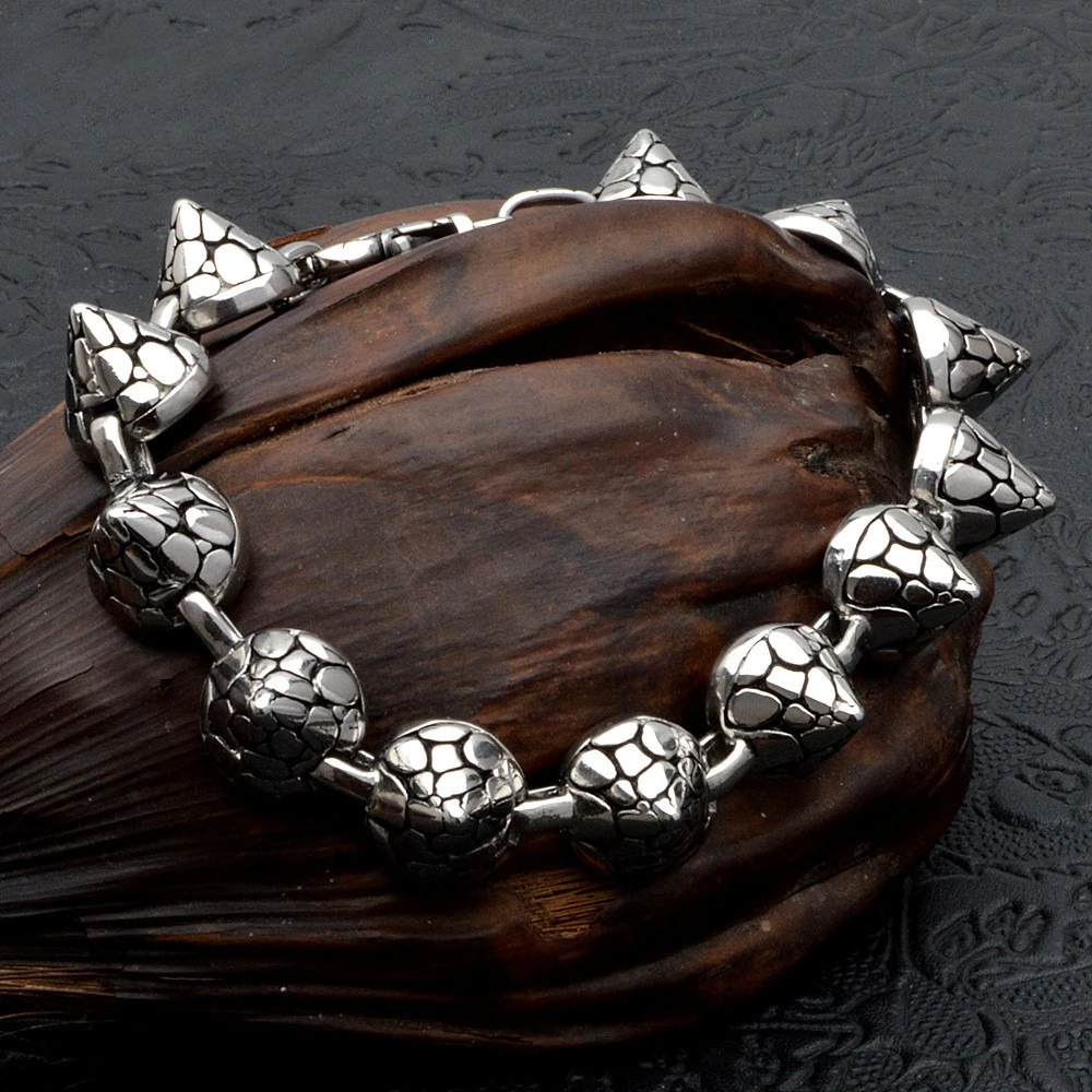 Korean Personalized Fashion 316L Stainless Steel Pyramid Men's Bracelet Jewelry