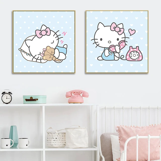 Hello Kitty 5 Panel Canvas Print Wall Art