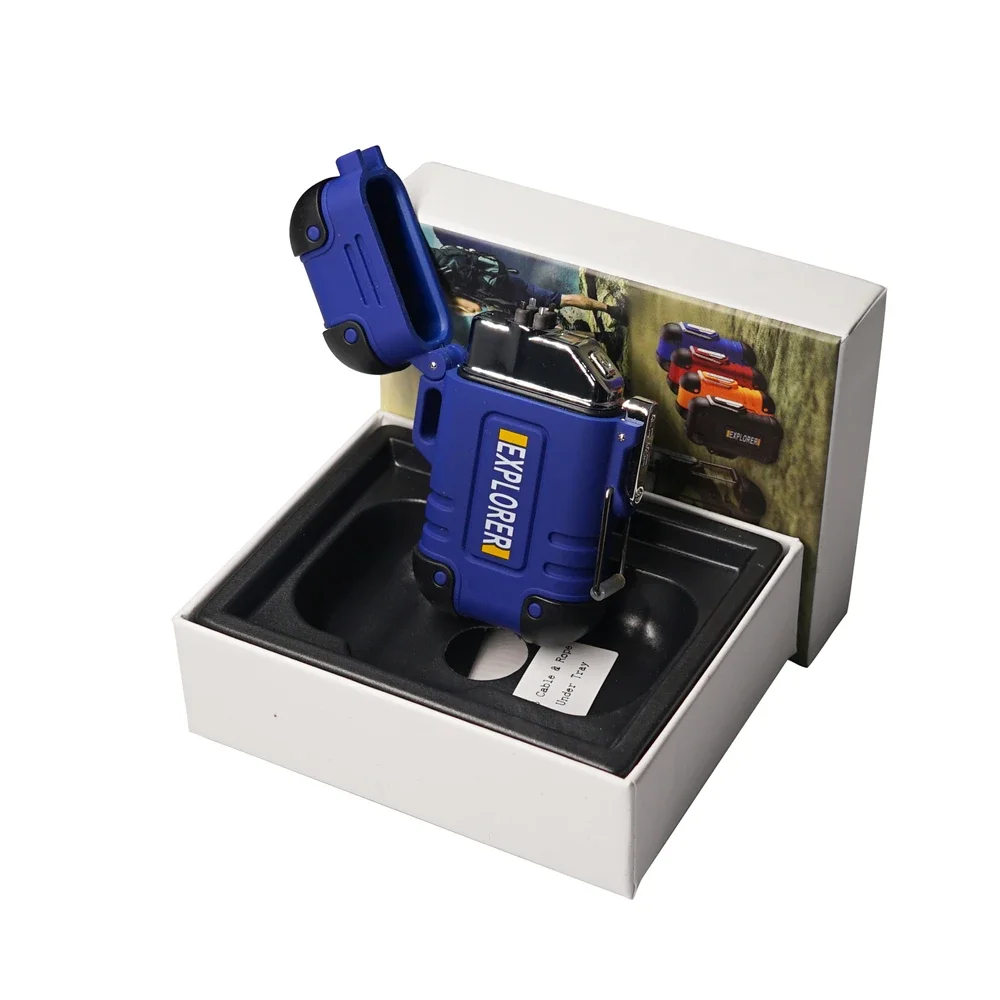 Type-C Waterproof Double Arc Lighter USB Rechargeable Windproof Plasma  Lighter Outdoor Camping Flameless Smoking Accessories - AliExpress